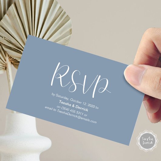 Bruiloft RSVP, reageren, Minimalistisch Script Informatiekaartje