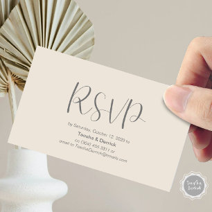 Bruiloft RSVP, reageren, Minimalistisch Script Informatiekaartje