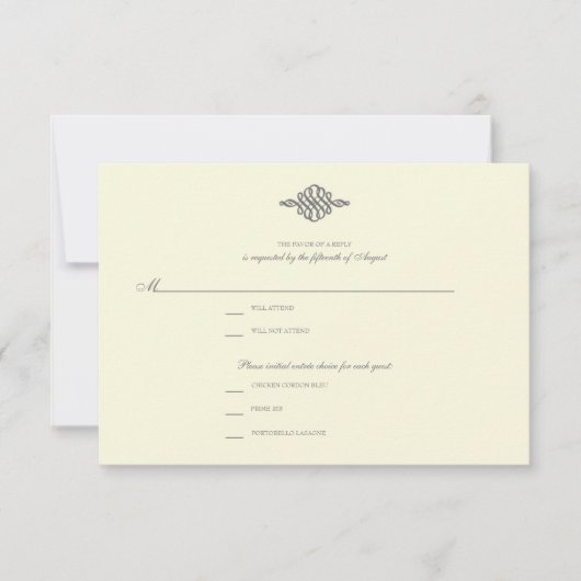 Bruiloft RSVP Respons Kaart / / Elegant Collectie (Voorkant)