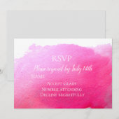 Bruiloft RSVP roze moderne waterverf RSVP Kaart (Voorkant / Achterkant)