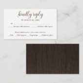 Bruiloft RSVP Rustiek Hout Bruiloft Informatiekaartje (Voorkant / Achterkant)