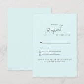 Bruiloft RSVP Seafoam Eenvoudig Kaart (Voorkant / Achterkant)