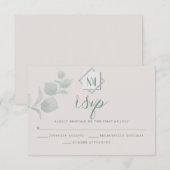 Bruiloft RSVP | Silver Sage Eucalyptus Kaartje (Voorkant / Achterkant)