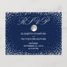 Bruiloft RSVP | Sterrennacht Moon Briefkaart