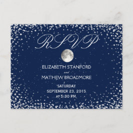 Bruiloft RSVP | Sterrennacht Moon Briefkaart