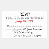 Bruiloft RSVP Sticker (Voorkant)