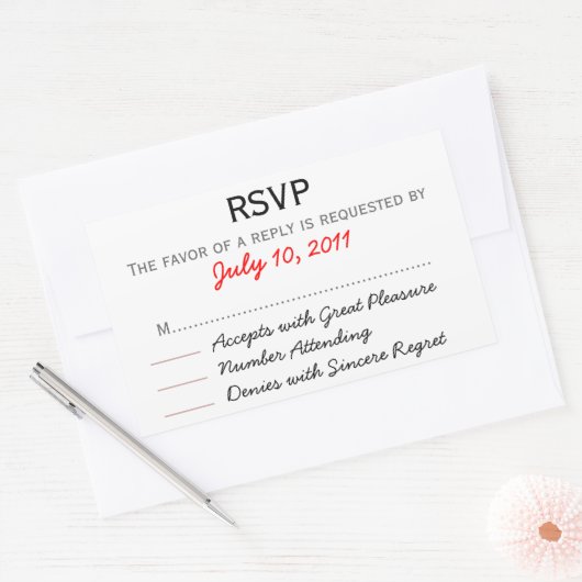 Bruiloft RSVP Sticker (Envelop)