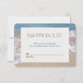 bruiloft RSVP-strandharten in zand Kaart (Voorkant)