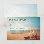 Bruiloft RSVP Sunset Beach Romantisch Kaartje (Voorkant / Achterkant)
