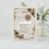 Bruiloft RSVP Tarot Moon Stars Uitgelijnd Reageer  Kaart (Staand voorkant)