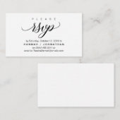 Bruiloft RSVP via telefoon of e-mail reageren Informatiekaartje (Voorkant / Achterkant)