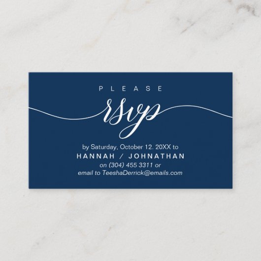 Bruiloft RSVP via telefoon of e-mail reageren Informatiekaartje (Voorkant)
