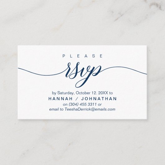 Bruiloft RSVP via telefoon of e-mail reageren Informatiekaartje (Voorkant)