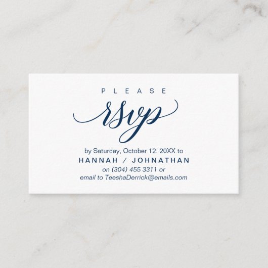 Bruiloft RSVP via telefoon of e-mail reageren Informatiekaartje (Voorkant)