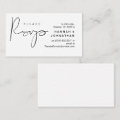 Bruiloft RSVP via telefoon of e-mail reageren Informatiekaartje (Voorkant / Achterkant)