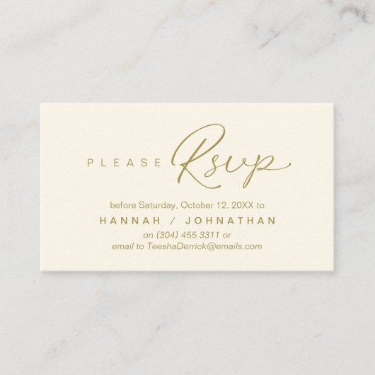 Bruiloft RSVP via telefoon of e-mail reageren Informatiekaartje (Voorkant)