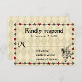 Bruiloft RSVP vriendelijk reageren, Alice in Wonde (Voorkant / Achterkant)