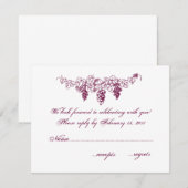 Bruiloft RSVP Wijnland Kaartje (Voorkant / Achterkant)