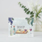 Bruiloft RSVP Wijnproeverij Briefkaart (Staand voorkant)
