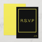 Bruiloft RSVP zwart en geel KAART (Voorkant / Achterkant)
