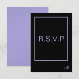 Bruiloft RSVP zwart en lavendel KAART