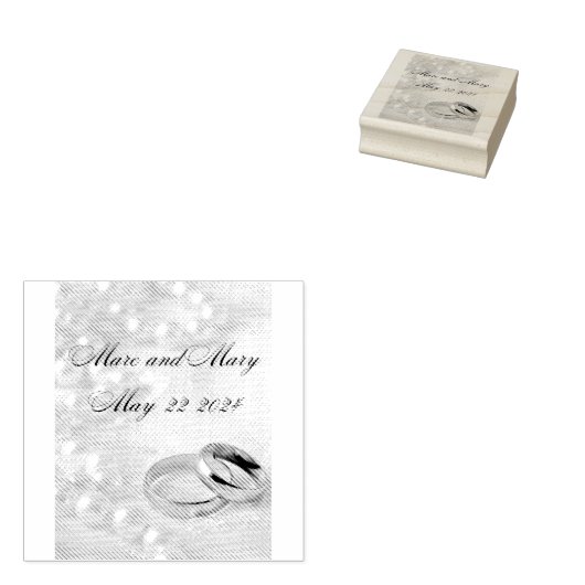 Bruiloft Rubber Stempel Aanpasbaar (Gestempeld)