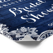 Bruiloft Rustic Blauw Metselwerk Pot Lichten Kant Poster (Hoek)