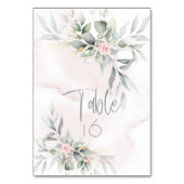 Bruiloft | Rustic Pink Floral Bleek Sage Greenery Kaart (Voorkant)