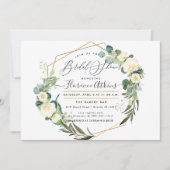 Bruiloft Rustieke Aquarel Albast Bloemen Kaart (Voorkant)