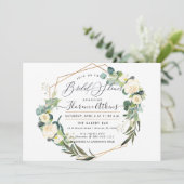 Bruiloft Rustieke Aquarel Albast Bloemen Kaart (Staand voorkant)