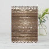 Bruiloft rustieke hout witte kant string lichten kaart