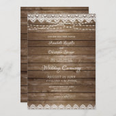 Bruiloft rustieke hout witte kant string lichten kaart