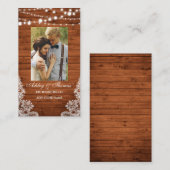 Bruiloft rustieke houten foto register invoegen Ka Informatiekaartje (Voorkant / Achterkant)