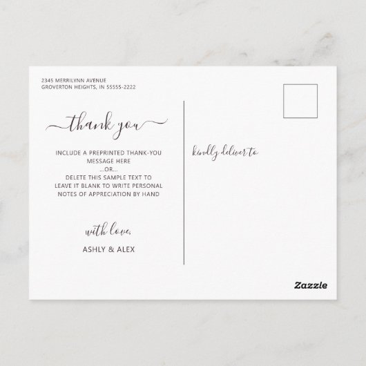 Bruiloft rustieke houten lichten potten kant dank briefkaart (Achterkant)