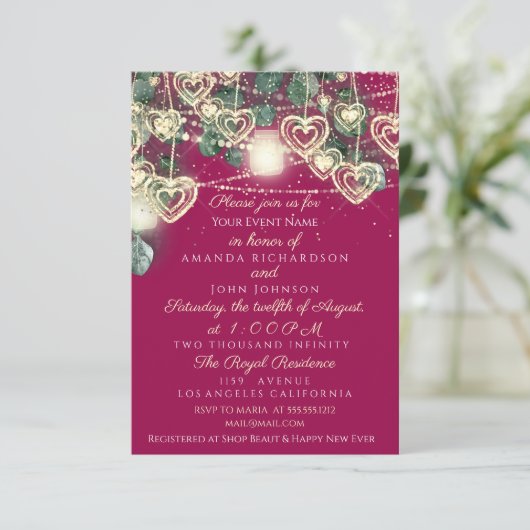 Bruiloft Rustieke Wood Gold Berry Jubileum Kaart (Staand voorkant)