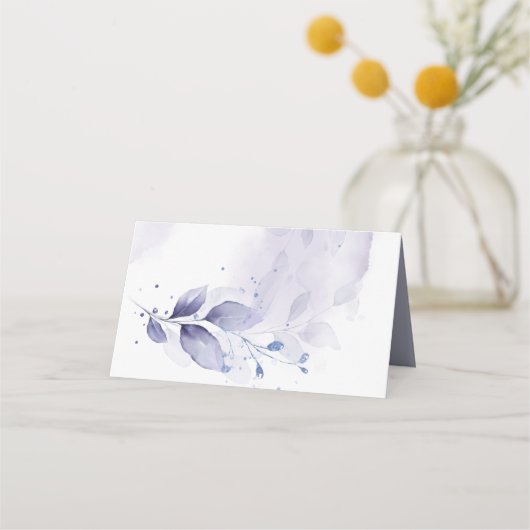 Bruiloft | Rustige Waterverf Plum Paars Plaatskaartje (Achterkant)