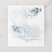 Bruiloft | Rustige Waterverf — Stustblauw olievlek Plaatskaartje (Buitenkant ongevouwen)