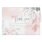 Bruiloft | Sage en blush roze Waterverf Foliage (Voorkant Horizontaal)