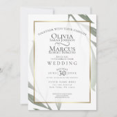 Bruiloft | Sage Green Olive Branch Waterverf Leaf Kaart (Voorkant)