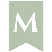 Bruiloft Sage Groen 7 Letter Naam Mr & Mrs Hearts Vlaggetjes (Tweede vlag)