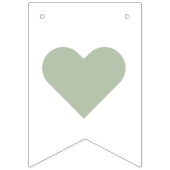 Bruiloft Sage Groen 7 Letter Naam Mr & Mrs Hearts Vlaggetjes (Eerste vlag)