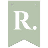 Bruiloft Sage Groen 7 Letter Naam Mr & Mrs Hearts Vlaggetjes (Derde vlag)