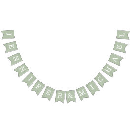 Bruiloft Sage Groen Eenvoudige Bruid & bruidegom N Vlaggetjes