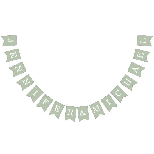 Bruiloft Sage Groen Eenvoudige Bruid & bruidegom N Vlaggetjes (Alle)