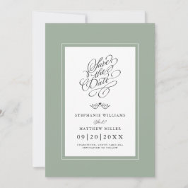 Bruiloft Sage Groene Kalligrafie Printable Digitaa Save The Date