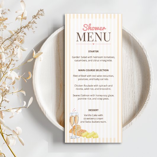 Bruiloft 'Samen met boter' bruidsuitnodiging Menu