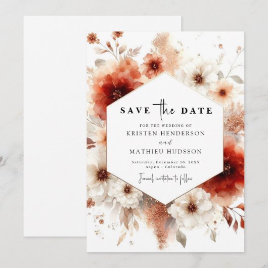 bruiloft save the date (Voorkant / Achterkant)