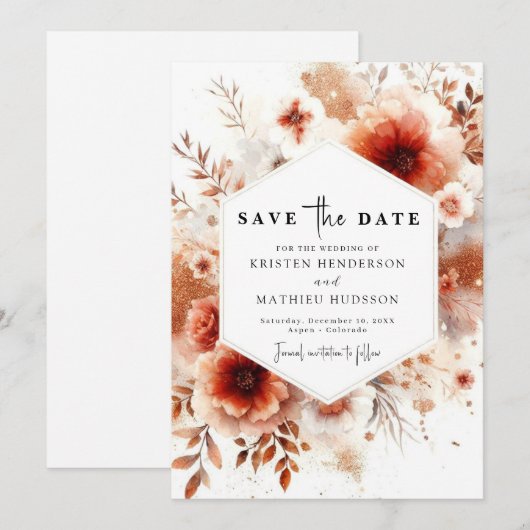 bruiloft save the date (Voorkant / Achterkant)
