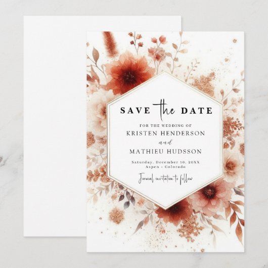 bruiloft save the date (Voorkant / Achterkant)