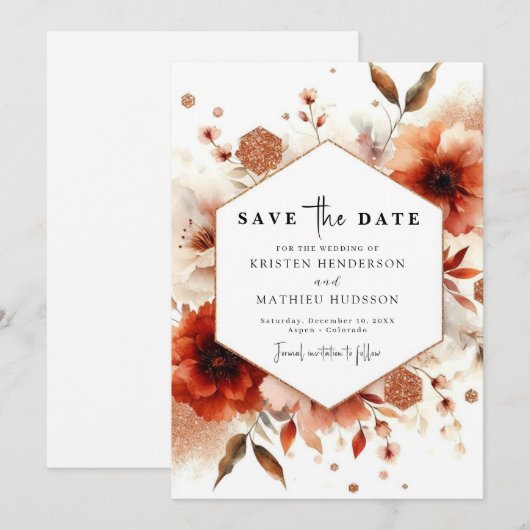 bruiloft save the date (Voorkant / Achterkant)